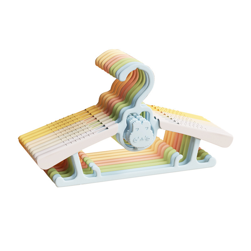 Anti-slip Plastic Cartoon Multi-functional Clothes Drying Rack Children's Telescopic Baby Hanger