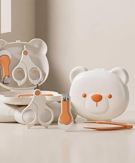 New Design Anti-Shear Steel & Plastic Newborn Nail Cutter Bear Shape Baby Grooming Kit for Baby Supplies