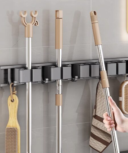 Mop and Broom Hanger Wall Mount Broom Holder Wall Mount for Cleaning Tool Organizer