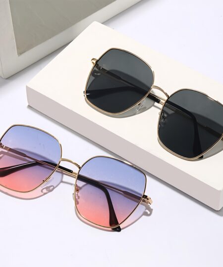Fashion Dressing UV400 Vintage Retro Thin Shadow Sun Glasses Fashion Polarized Street Metal Frame Sunglasses