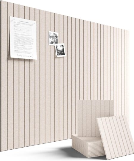 Fiber Sound-Absorbing Striped Felt Board Large Felt Bulletin Board for Home Office Classroom Pin Board