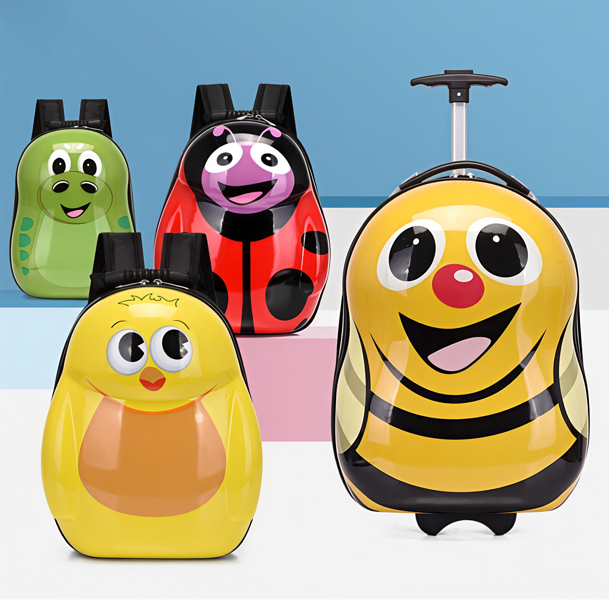 Cute Airline Approved Hardside Kid's Travel Trolley Luggage Animal Shape Kids Carry On Luggage Set for Toddlers Children