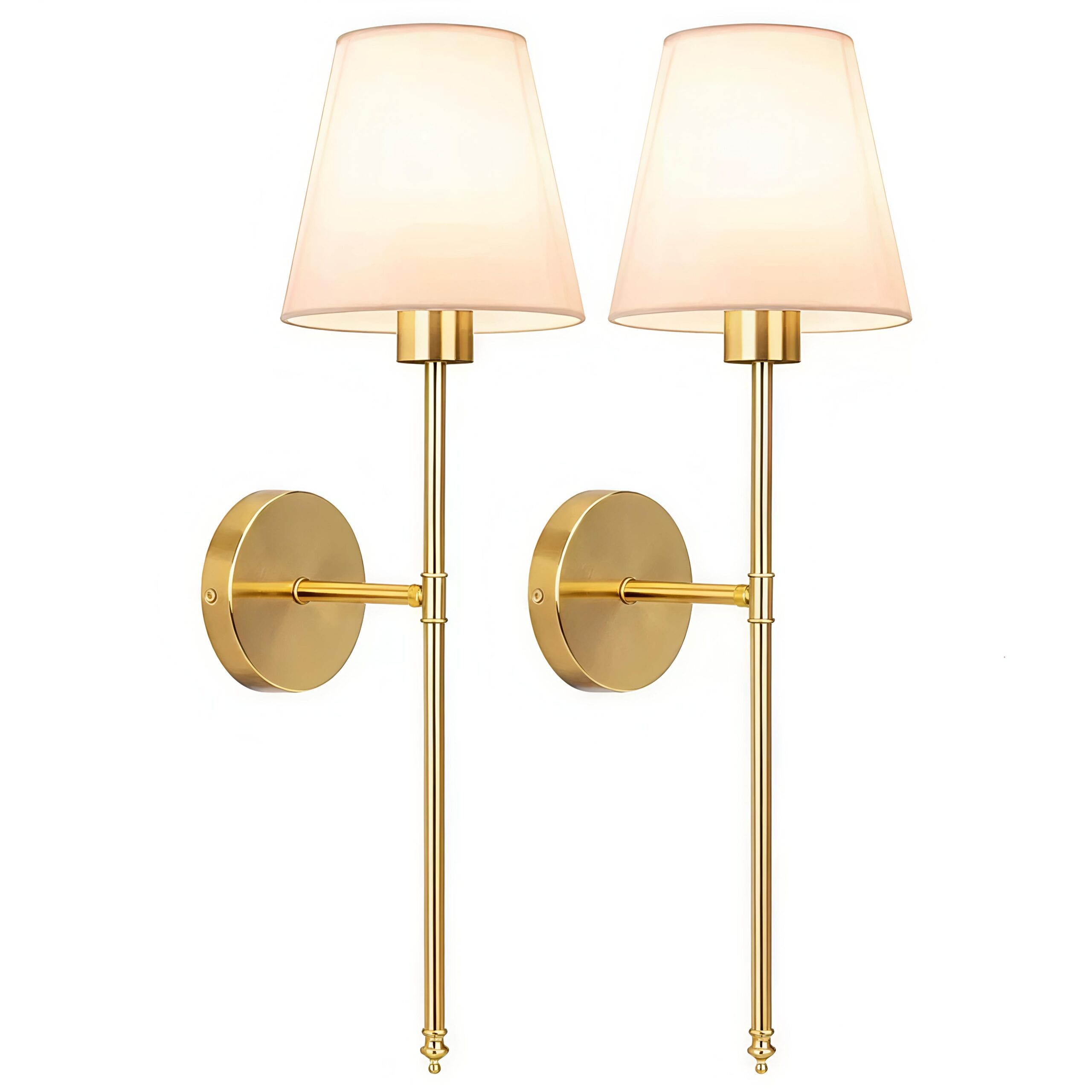 Classic Brushed Brass Sconces Wall Lighting Vintage Gold Antique Hardwired Wall Sconces for Bedroom Living Room
