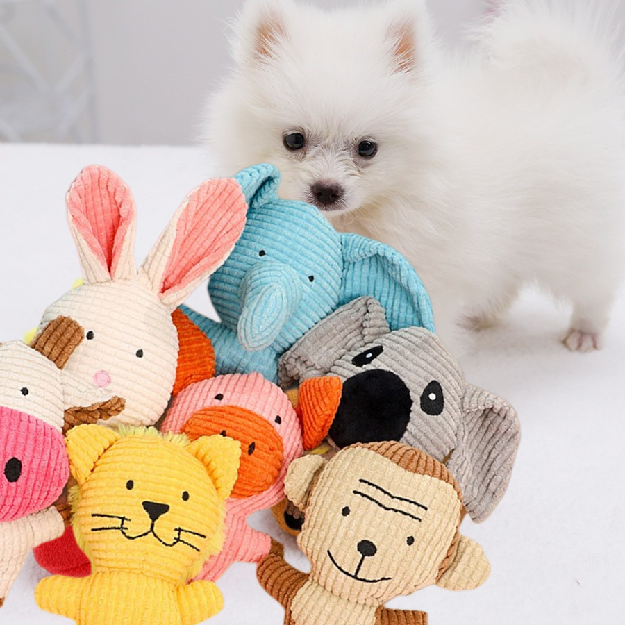 No Stuffing Dog Toys Durable Chew Plush Squeaky Animals Soft Dog Toys for Smaller Dogs and Puppies