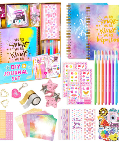 Portable Cute Creative Scrapbook Journaling Art Crafts Kit Cartoon Funny DIY Journal Kit for Teen Girls