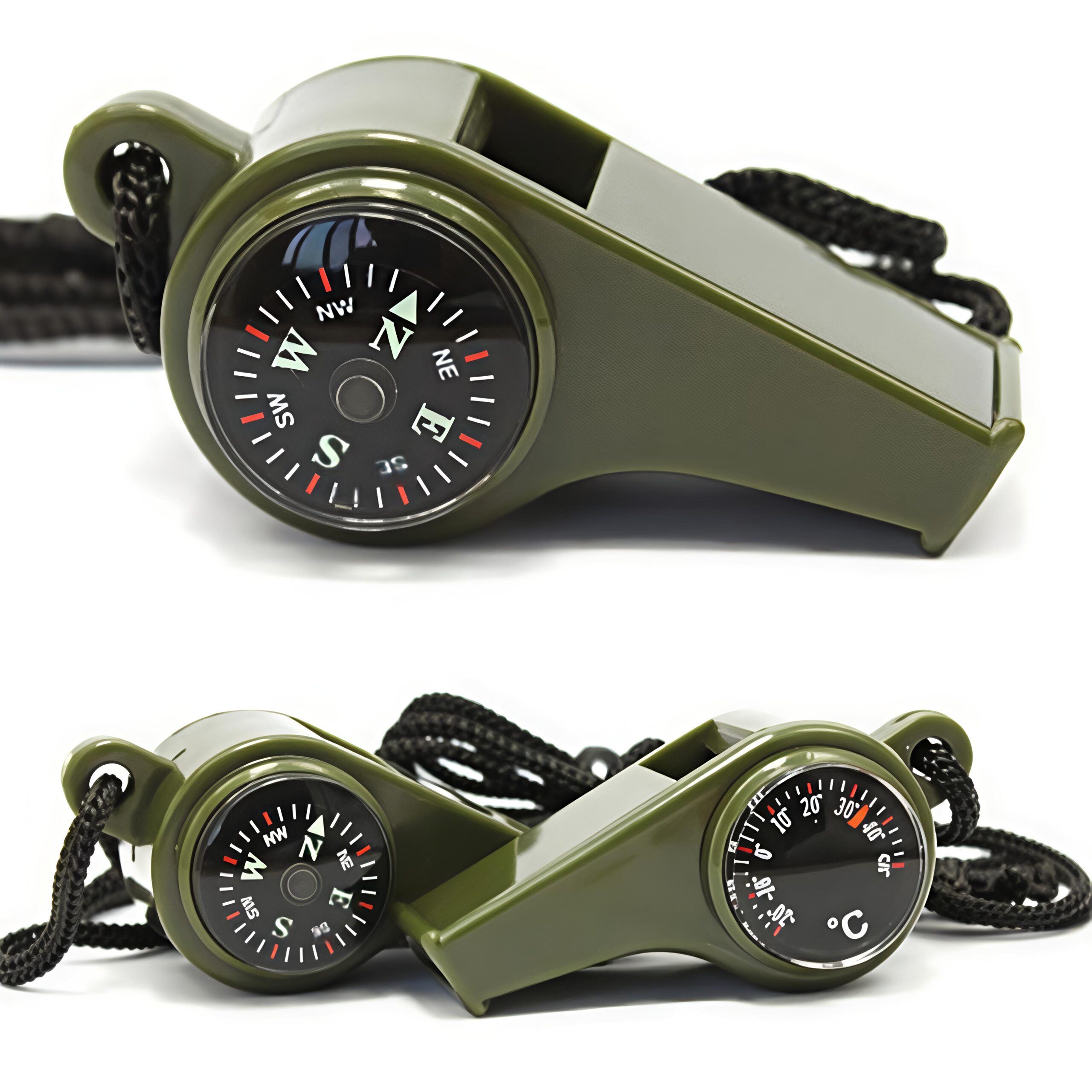 3-in-1 Multifunctional Whistle Emergency Survival Whistle with Compass and Thermometer