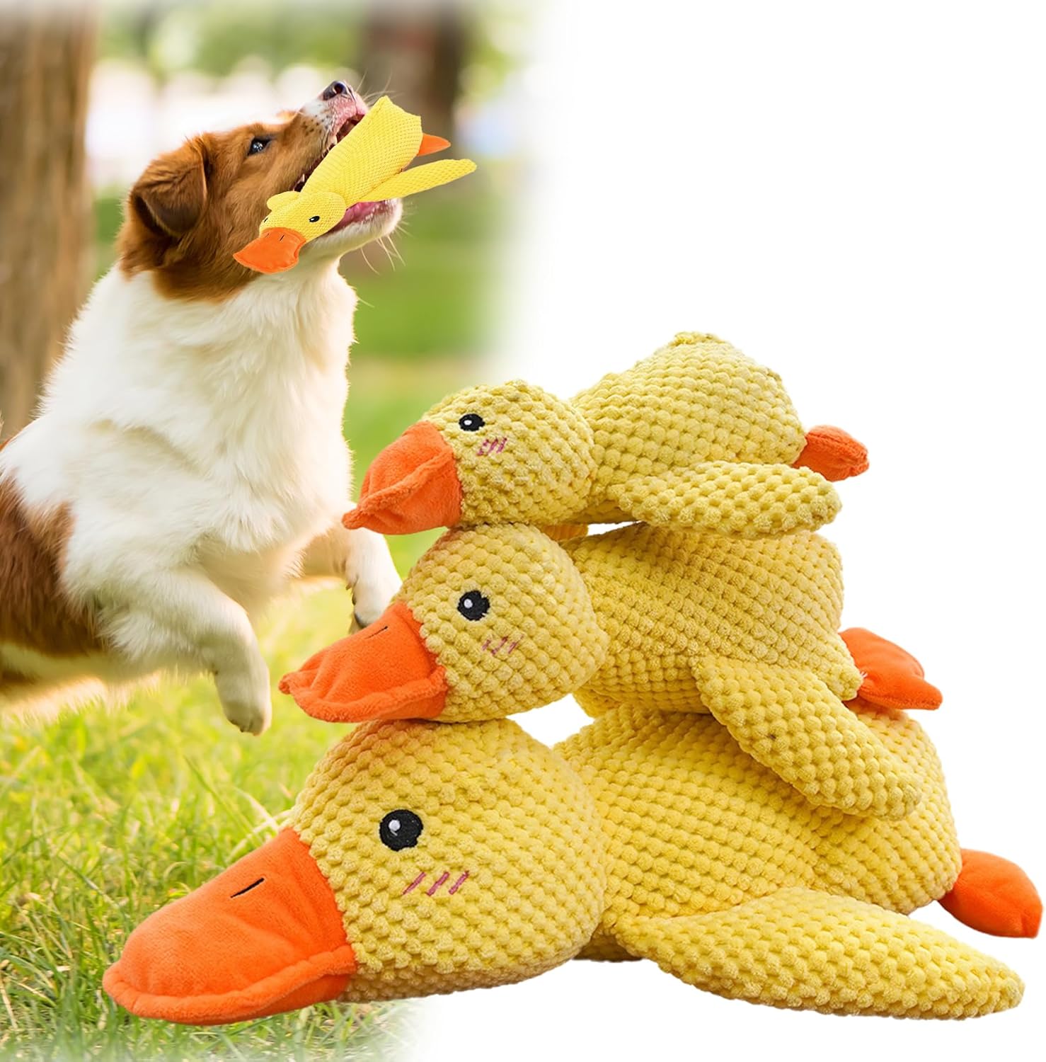 Indestructible Bright Yellow Calming Duck Dog Toy Safe and Durable Dog Calming Duck Toy for Aggressive Chewers