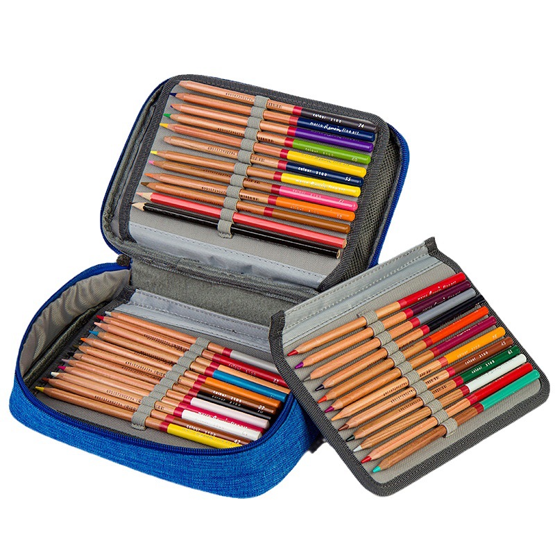 Portable Removable Colored Pencil Pouch Bag Large 72 Slot Pencil Case Organizer for Writing Supplies Organizer