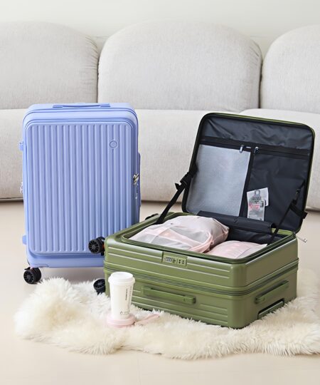 Top Access Scratch Expandable Carry on Suitcase Hard Shell Rolling Suitcase With Well-organized Interior