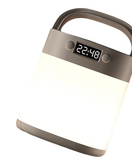 Touch Control Bedside Lamp Portable Warm White LED Night Light with Digital Clock Display
