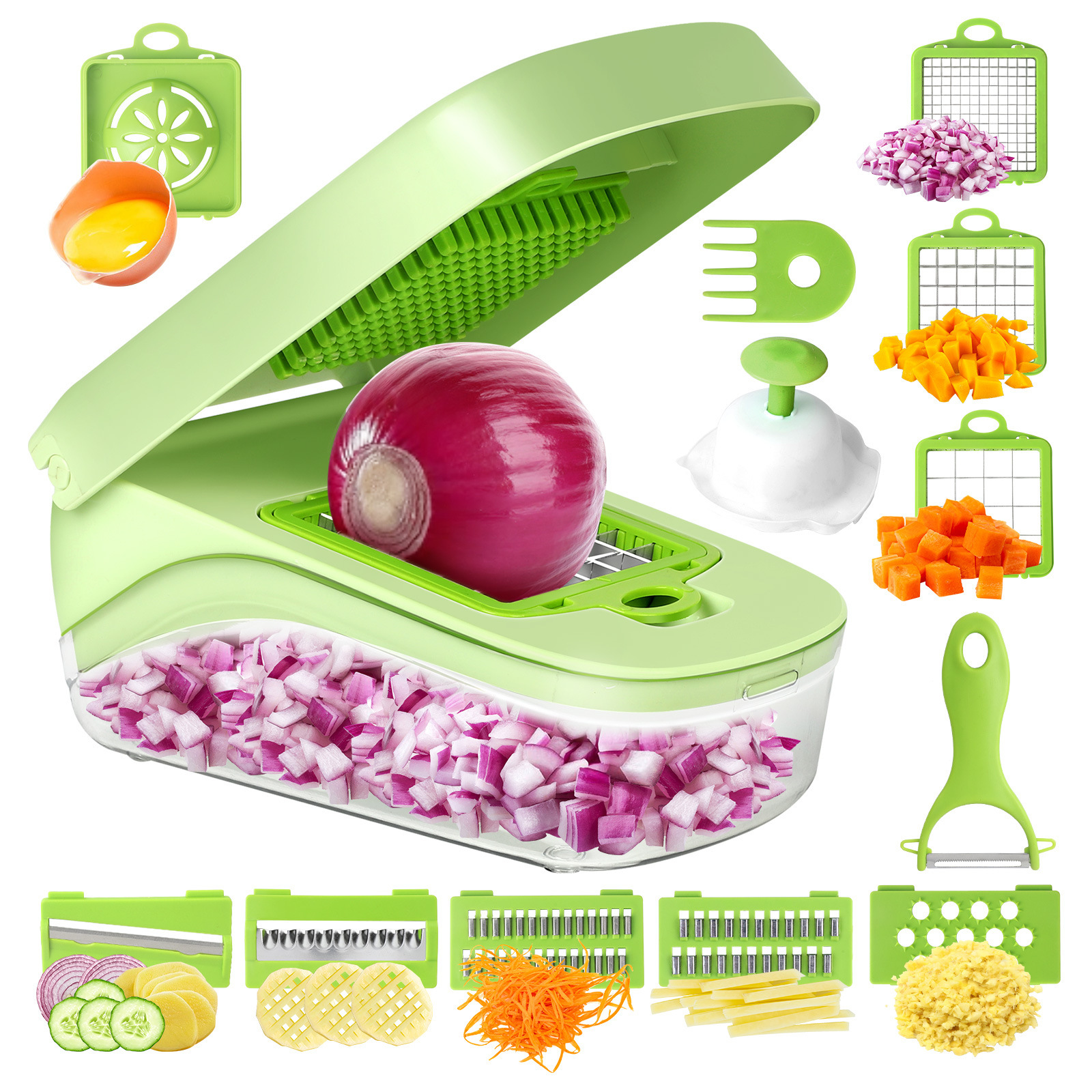 17-in-1 Professional Mandoline Food Onion Slicer Versatile Multifunctional Vegetable Chopper With Container