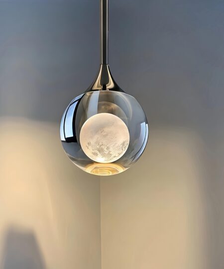 Modern Water Drop Chandelier Mini Moon Suspension Hanging Lamp Crystal Galss Pendant Light