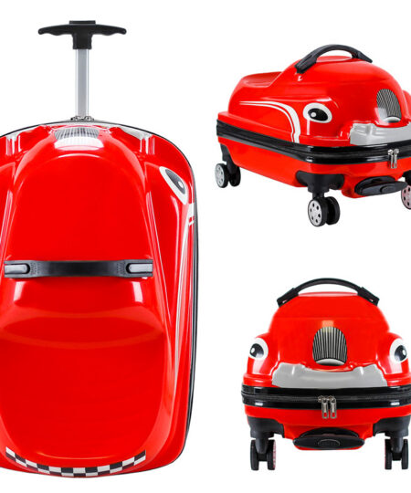 School Kid's Cartoon Trolley Case Sit on Rolling Carry on Luggage Car Ride-On Suitcase for Girls Boys Travel