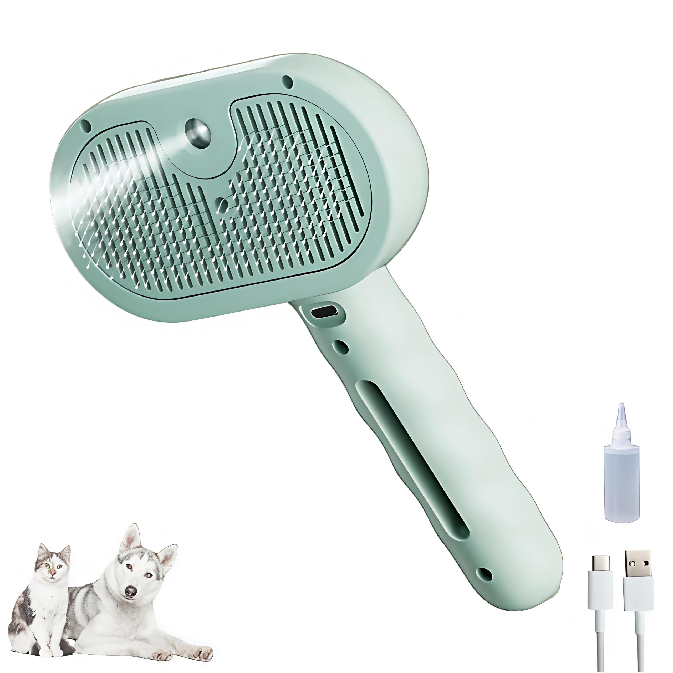 3-in-1 Cat Grooming Tool Self Cleaning Spray Comb Pet Steam Brush for Cats Dogs for Shedding & Hair Removal
