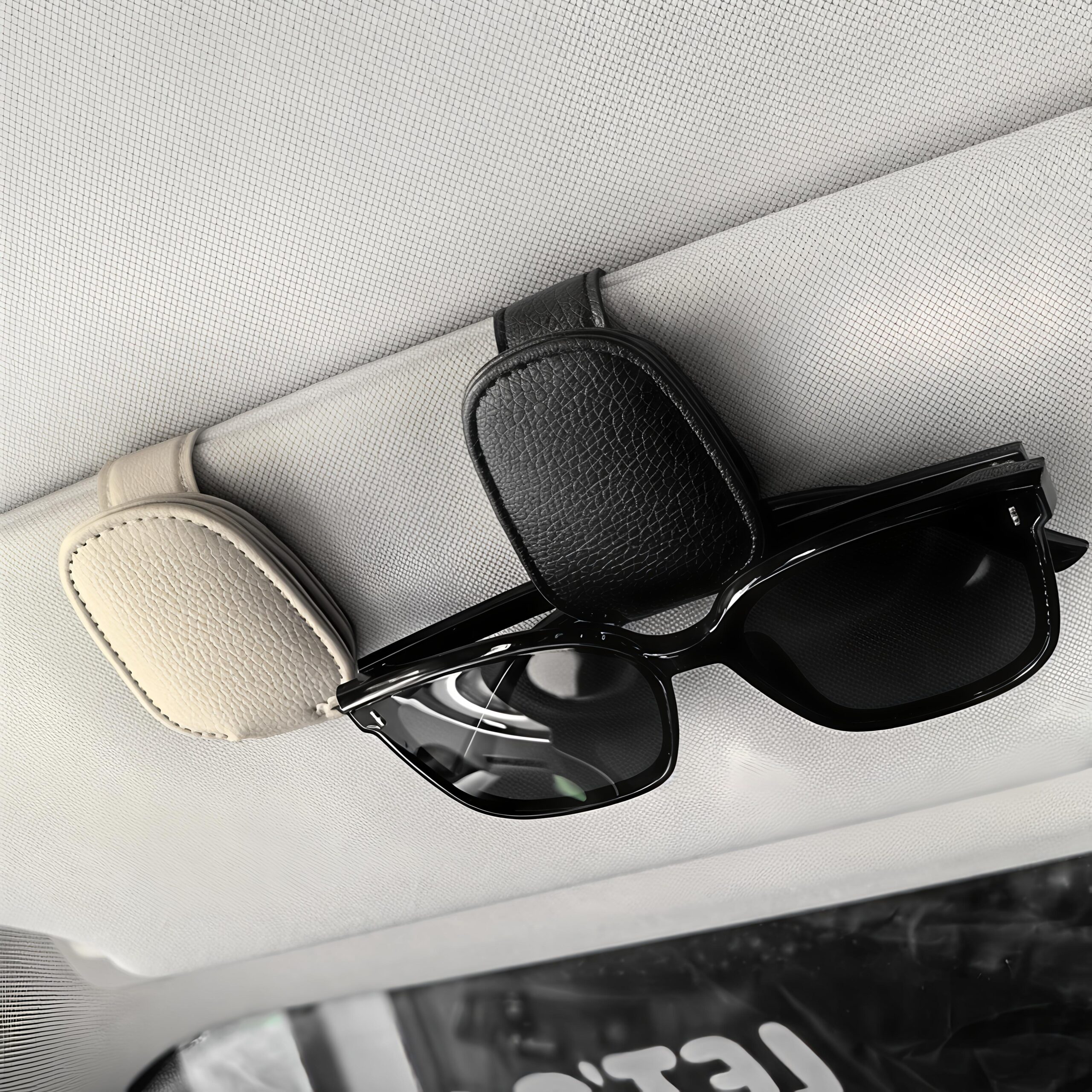 Magnetic Leather Eyewear Storage Bracket Universal Car Sun Visor Glasses Clip for Vehicle Interior Accessories