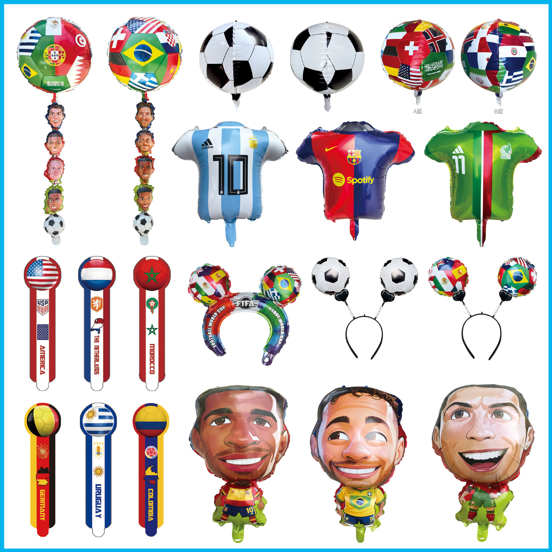 International Flags Fun Foil Party Decoration Soccer World Cup Party Balloons for Ball Fans