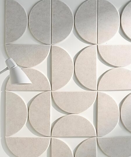 Large Bulletin Acoustic Board Kit Self Warm Adhesive Half-Circle Felt Board Tiles for Home Office Décor