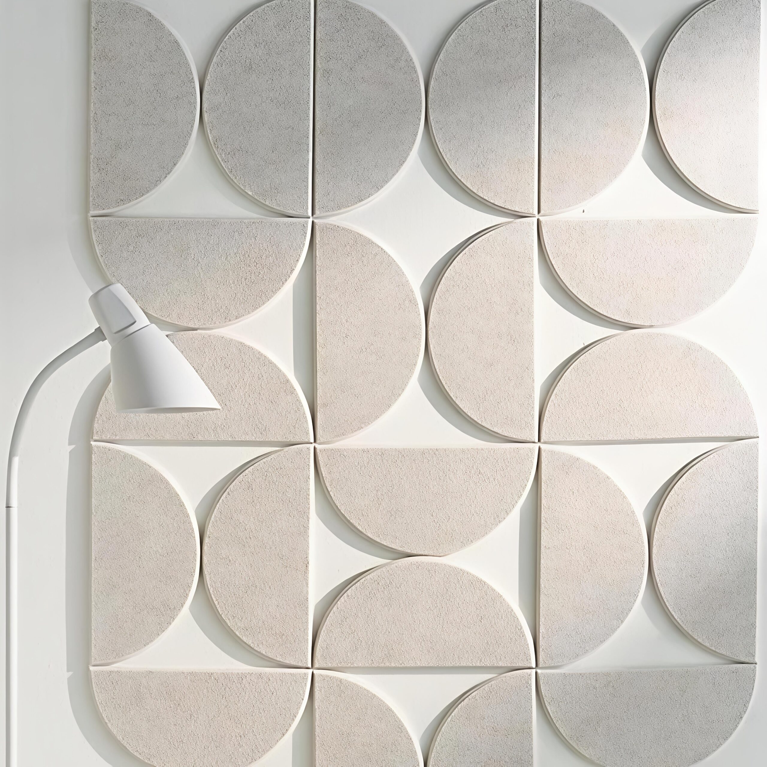 Large Bulletin Acoustic Board Kit Self Warm Adhesive Half-Circle Felt Board Tiles for Home Office Décor