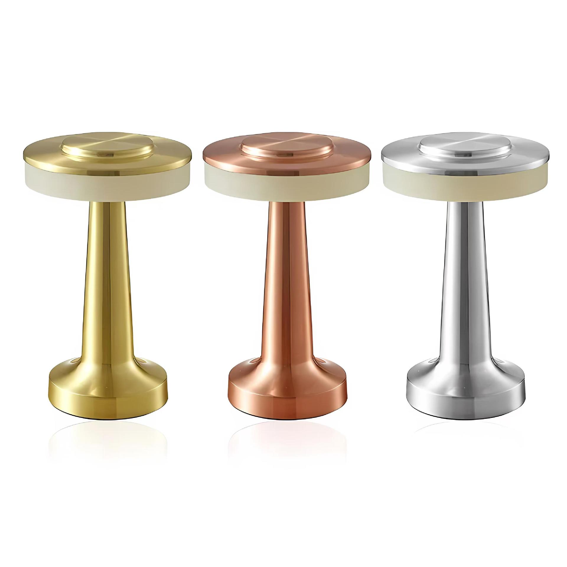 3-Levels Brightness Cordless Table Lamp Portable Metal Paint Appearance LED Table Lamp with Touch Sensor