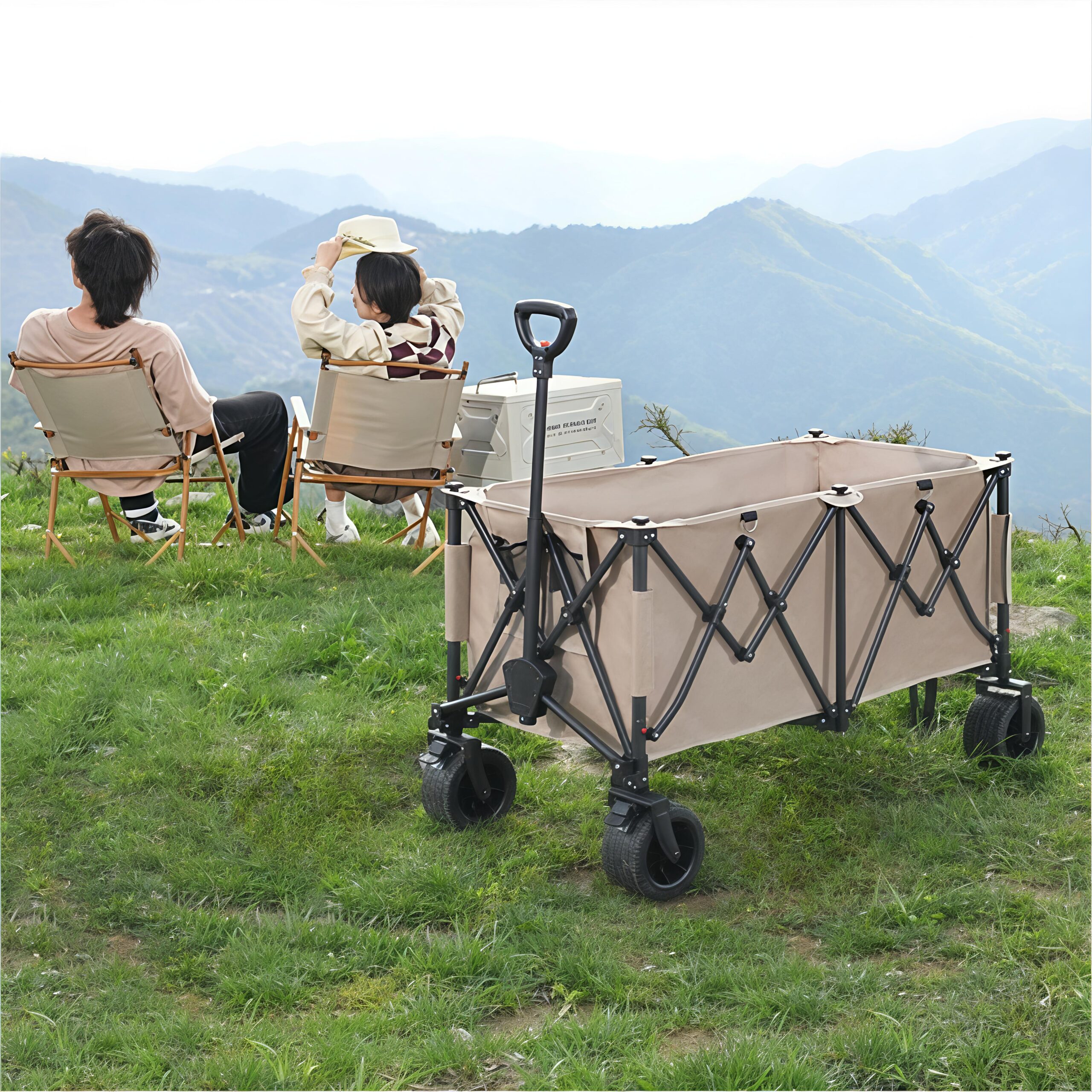 Folding Portable Garden Trolley Outdoor Camping Small Cart Wilderness Wagon Collapsible Folding Wagon