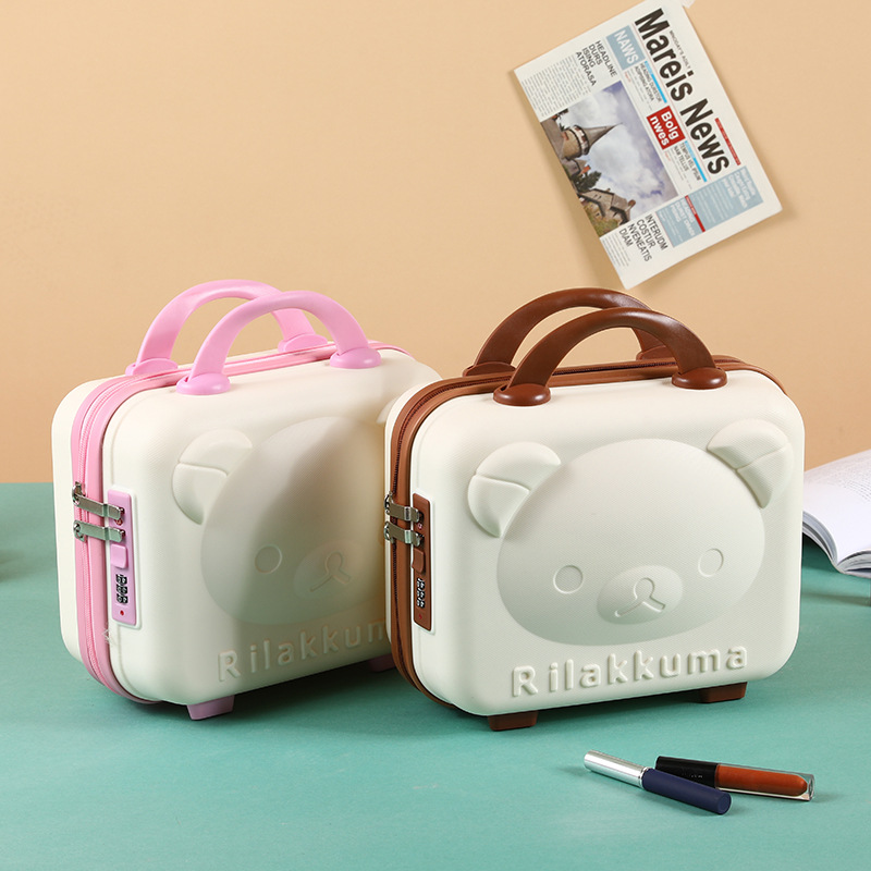 Cartoon 14 Inch Small Hard Shell Cosmetic Case Cute Bear Mini Suitcase for Makeup Bag Organizer